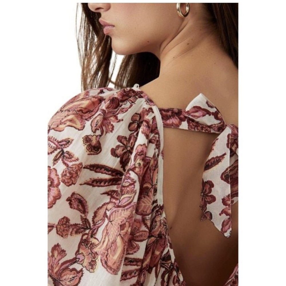 Free People Women's Kauai Getaway Printed Tunic Top size Small XL NWT Floral - Picture 2 of 16